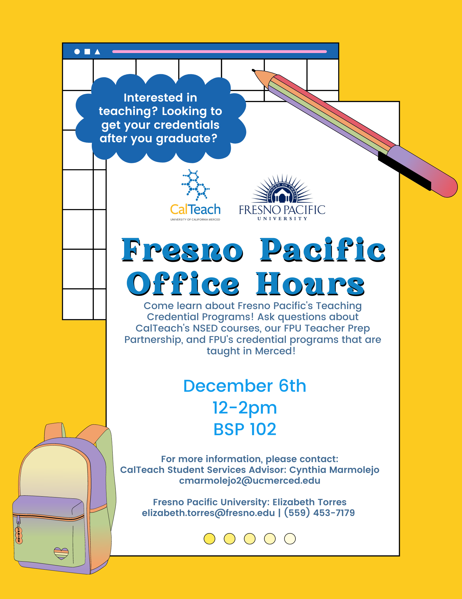 Fresno Pacific Virtual Office Hours CalTeach